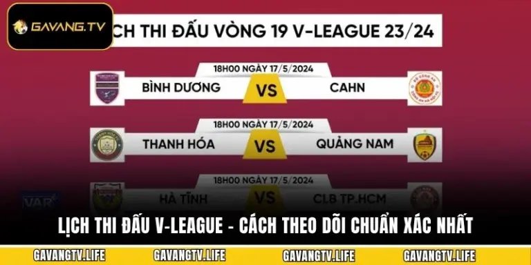 Lịch Thi Đấu V-League